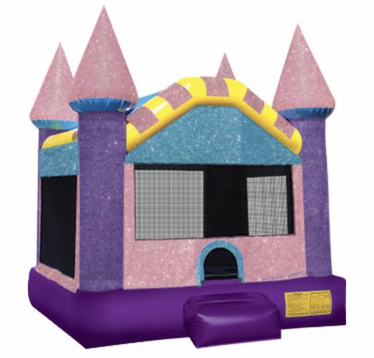 Dazzle Sparkle Shimmer glitter castle jumper Pearland TX moonwalk rental