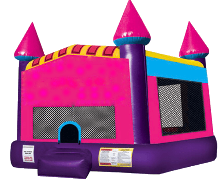 Pink purple dream castle bouncer Pearland TX moonwalk rental